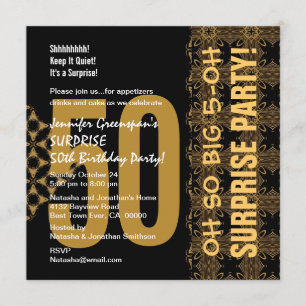 Invitation 50e Surprise Diagonal Gold et Black V02