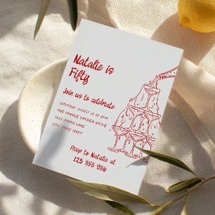 Invitation 50e Tour de Champagne tirée à la main Cinquante An