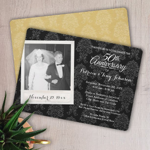 Invitation 50e Wedding Anniversary with Vintage Photo