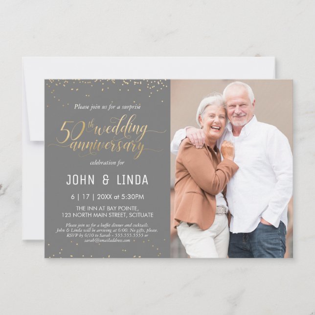 Invitation 50ème anniversaire du Mariage Surprise Party avec  (Devant)