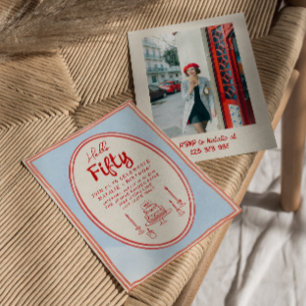 Invitation 50ème Main Peint Photo Quirky Frame Fun Anniversai