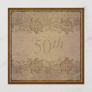 Invitation 50ème Mariage Anniversaire de la fête Gold Floral 
