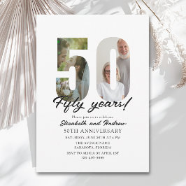 Invitation 50th Anniversary with Photo Minimalist