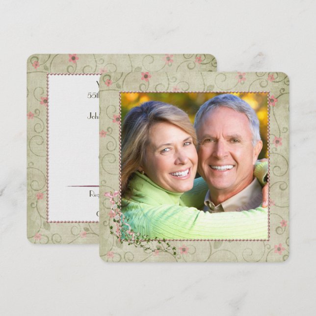 Invitation 55e anniversaire avec photo (Devant / Derrière)