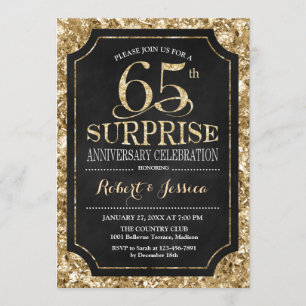 Invitation 55e anniversaire de la surprise - Black Gold