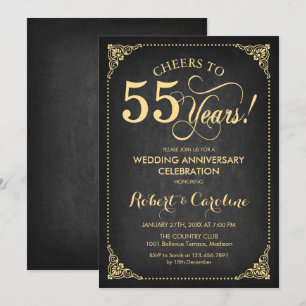 Invitation 55e anniversaire de Mariage - Chalet d'or