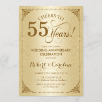 55e anniversaire de mariage - Damassé or