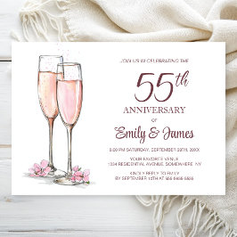 Invitation 55e anniversaire du Mariage Champagne