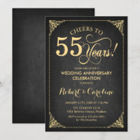 55e anniversaire du Mariage - Gold Chalkboard