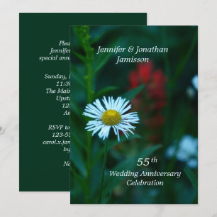 Invitation 55e anniversaire du Mariage Noms de la marguerite 