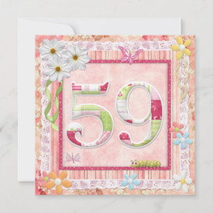 Invitation 59e anniversaire style scrapbooking