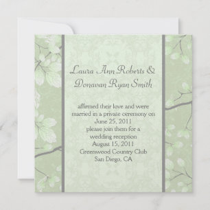 Invitation 5,25x5,25 Abstrait Feuilles Branches Gris Lime Cla