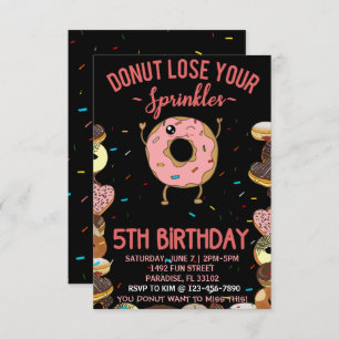 Invitation 5 Anniversaire Donut Perdre vos arrosages 5 Ans