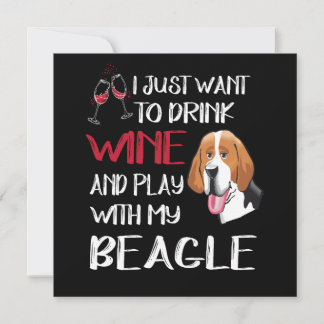 Invitation 5 Boire du vin et jouer avec mon beagle