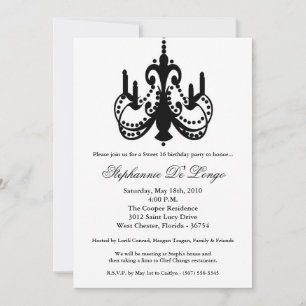 Invitation 5 lustre 7x7 sucré 16 partie anniversaire Invitati