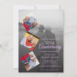 Invitation 5 photo 50e anniversaire de mariage d'or