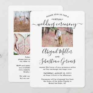 Invitation 5 Photo Mariage Virtuel en Direct Streaming à Dist