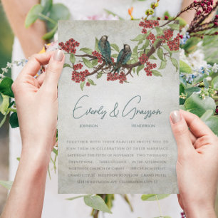 Invitation 5 x 7 Inséparables Vintages Tea Stain Wedding Invi