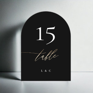 Invitation 5 x 7 Noir Mariage de calligraphie or Numéro de ta