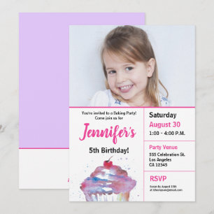 Invitation 5e anniversaire cupcake beke party photo