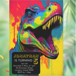 Invitation 5e anniversaire de Dino-Mite