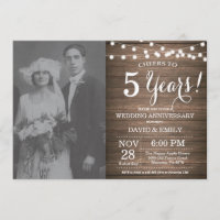 5e Anniversaire de Mariage Bois Rustique