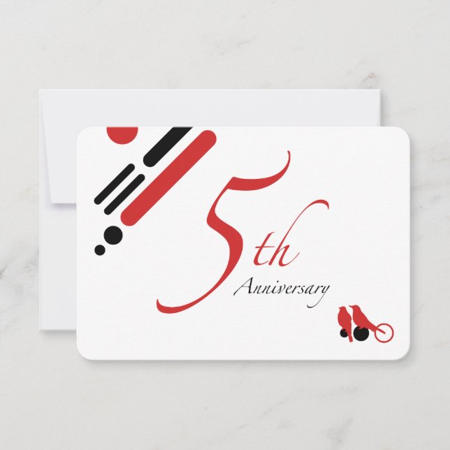 Invitation 5e anniversaire (mod birds) (Devant)