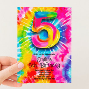 Invitation 5e Anniversaire Tie Dye