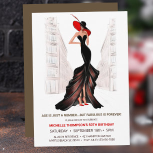 Invitation 5O ET FABULEUSE ÉLÉGANTE CHIC FEMME'S Birthday