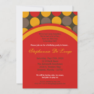 Invitation 5x7 Automne Automne Polka Point Anniversaire Parti