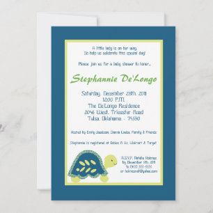 Invitation 5x7 Baby shower des tortues de mer bleue Invitatio