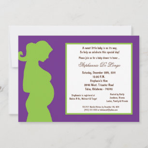 Invitation 5x7 Baby shower pourpre foncé