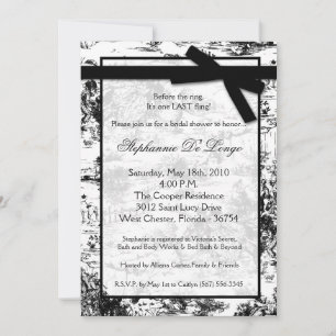 Invitation 5x7 Black Toile Toile Toile Tissu Envoi d'une douc
