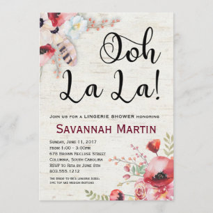 Invitation 5x7 de douche de lingerie de bouleau de