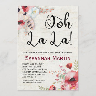 Invitation 5x7 de douche de lingerie de bouleau de