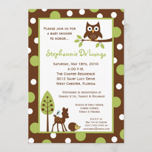Invitation 5x7 Forrest Forrest Baby shower animal forestier I