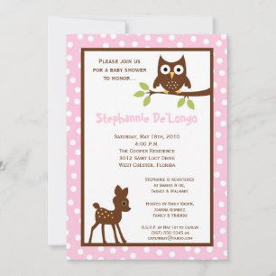 Invitation 5x7 Forrest Forrest Baby shower animal forestier I