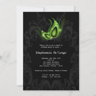 Invitation 5x7 Green Masquerade Sweet 16 Anniversaire Invitat
