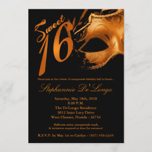 Invitation 5x7 Masquerade Mask Sweet 16 Anniversaire Invitati