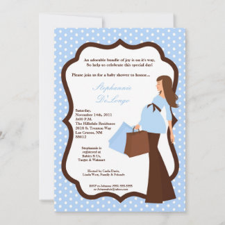 Invitation 5x7 Modern Mod Maman Shopping Baby shower Invitati