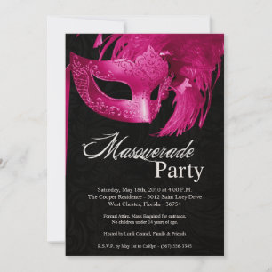 Invitation 5x7 Pink Masquerade Sweet 16 Anniversaire Invitati
