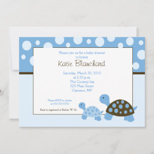 Invitation 5x7 Tortues motricesBaby shower numérique moderne