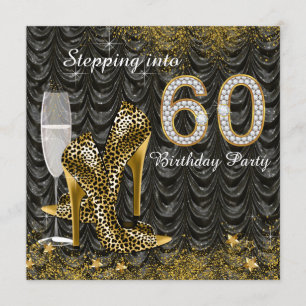 Invitation 60 Anniversaires De Parties scintillant Satin