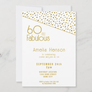 Invitation 60 ans et Fabuleux Paillettes Dorées 60e Anniversa