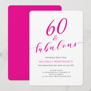 Invitation 60 ans et Fabuleux Soixantième Anniversaire Écritu