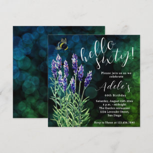 Invitation 60 e anniversaire Lavender aquarelle