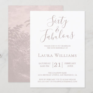 Invitation 60 et Fabulous Pink White 60th Birthday Party Inv
