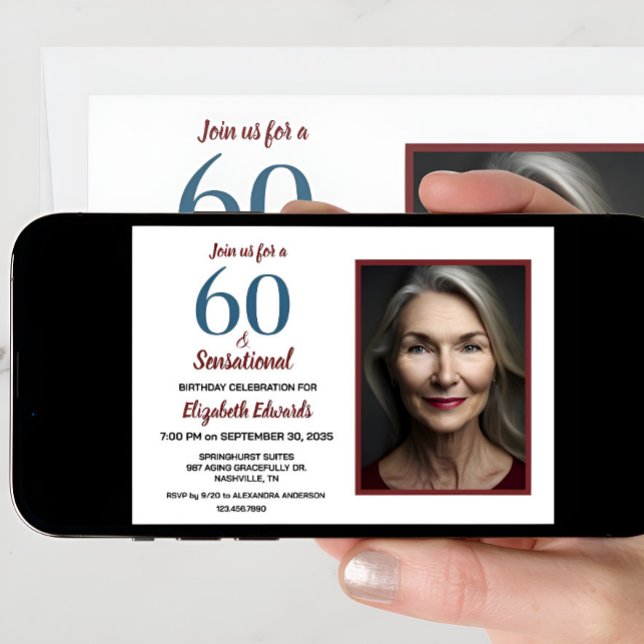 Invitation 60 et fête sensationnelle d'anniversaire (Créateur téléchargé)