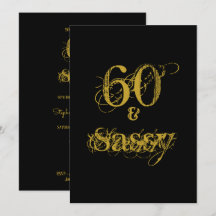 60 et Sassy 60e fête d'anniversaire Noir et Or