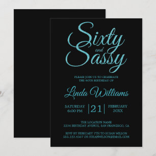 Invitation 60 et Sassy Blue Parties scintillant 60e anniversa